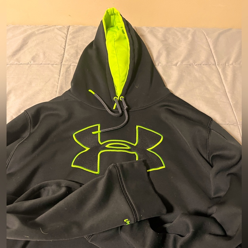Neon Yellow Black UnderArmour Hoodie